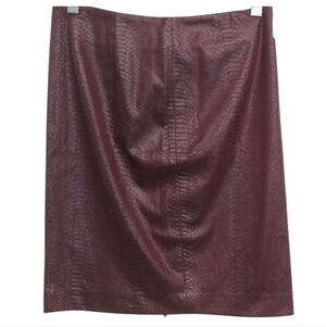 Armani Exchange Burgundy Snake Print Pencil Skirt